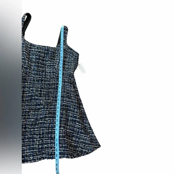 Eloquii Flare Tweed Mini Jumper Blue & Black Fit & Flare Dress Womens Sz 16 NWT - Picture 10 of 10